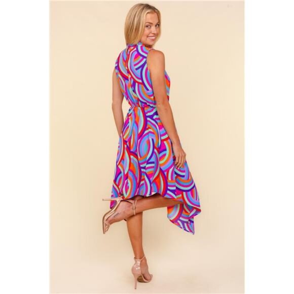 Haptics Full Size Mock Neck Sleeveless Printed Dress - Picture 2 of 4